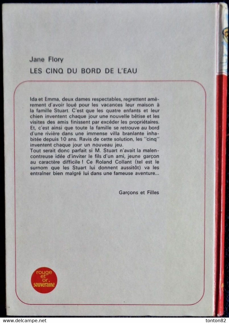 Jane Flory - Les Cinq Du Bord De L'eau - Bibliothèque Rouge Et Or Souveraine - N° 2772 - (1973 ) . - Bibliothèque Rouge Et Or