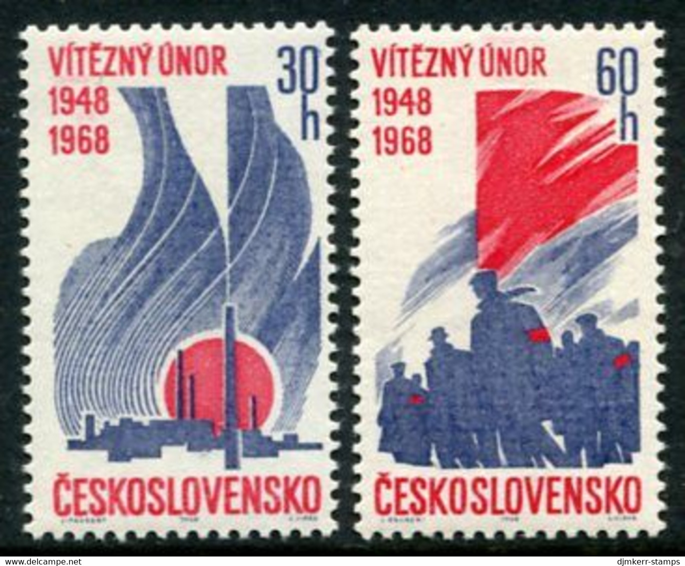 CZECHOSLOVAKIA 1968 February Revolt 20th Anniversary MNH / **.   Michel 1770-71 - Neufs