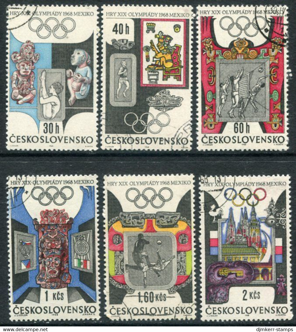 CZECHOSLOVAKIA 1968 Olympic Games, Mexico City Used.   Michel 1781-86 - Used Stamps