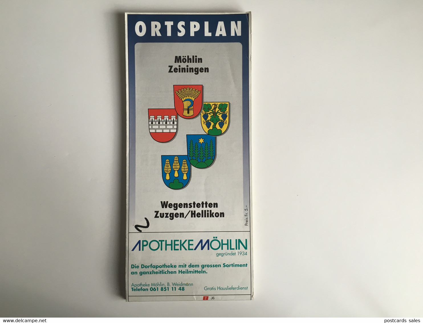 Mohlin Zeiningen - Ortsplan - Map Of The City - Wegenstetten Zuzgen Hellikon - Carte Karte - Cartes Topographiques