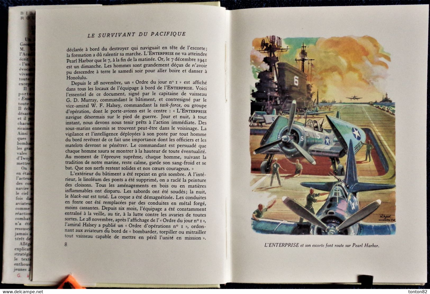 Georges Blond - Le survivant du Pacifique - Bibliothèque Rouge et Or  515 - ( 1963 ) .