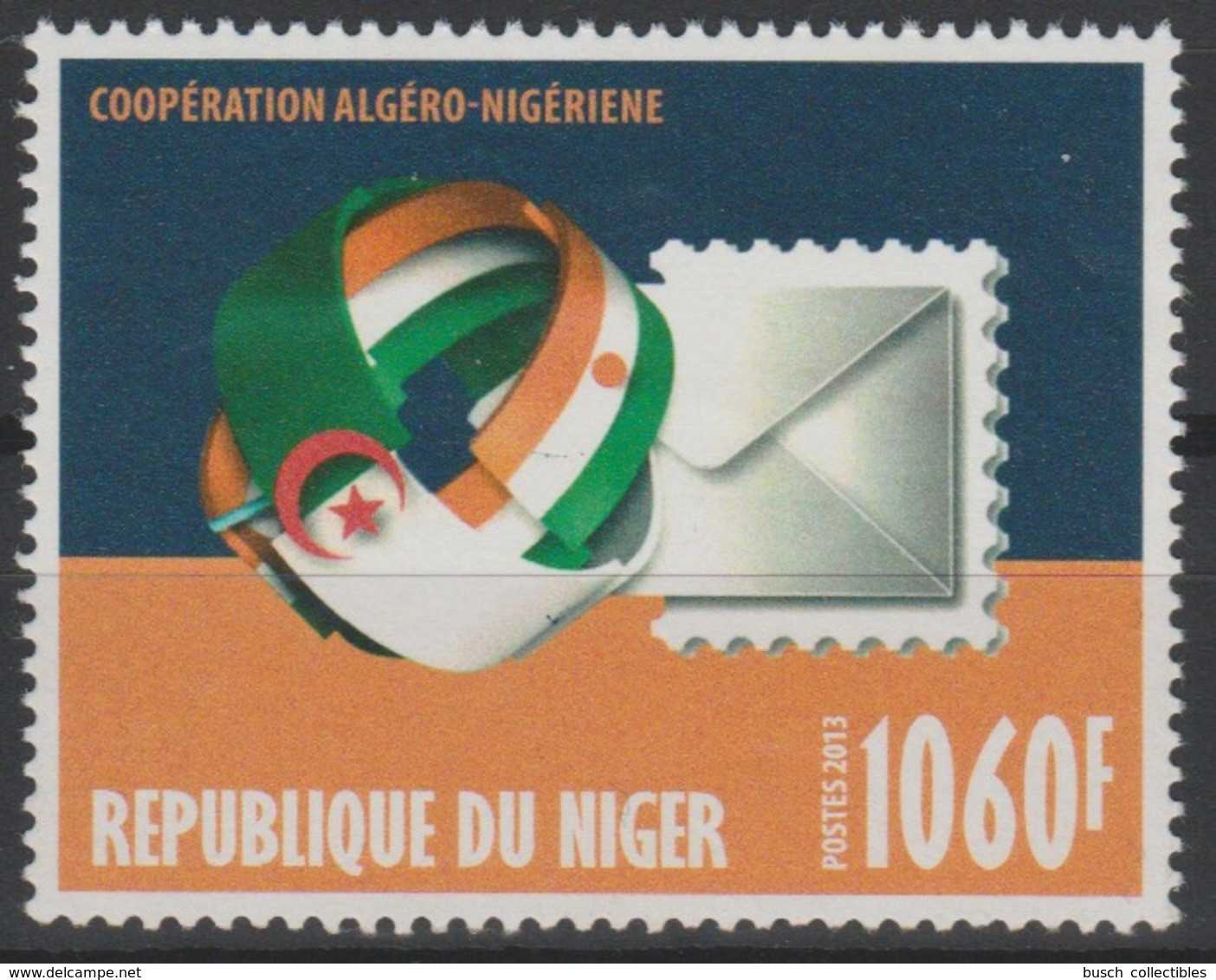 Niger 2013 Mi. 2395 Coopération Algéro-Nigériene Algérie Algeria Flag Drapeau Fahne ** 1 Val. - Sellos