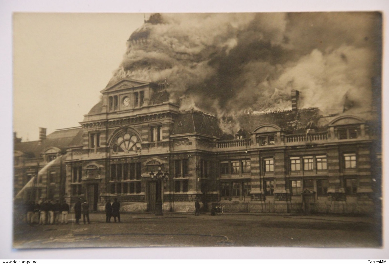Tournai - Gare En Feu 1912 - Firemen
