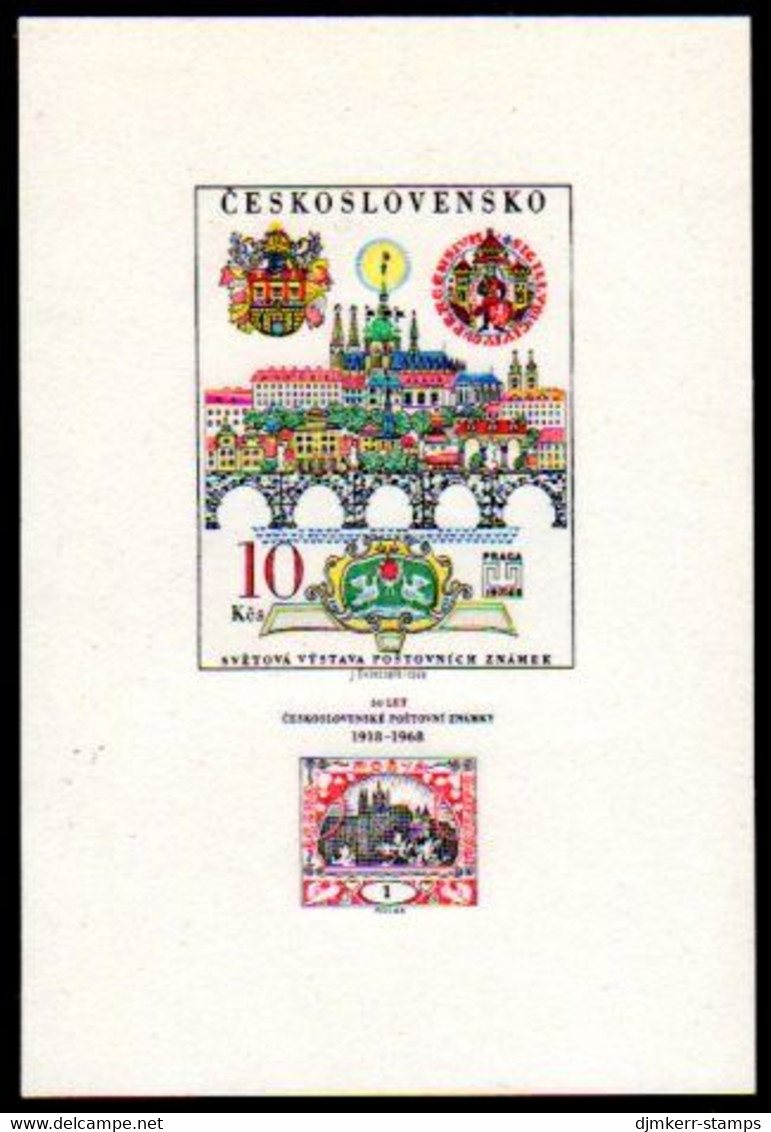 CZECHOSLOVAKIA 1968 Stamp Anniversary Block MNH / **   Michel Block 29 - Ongebruikt