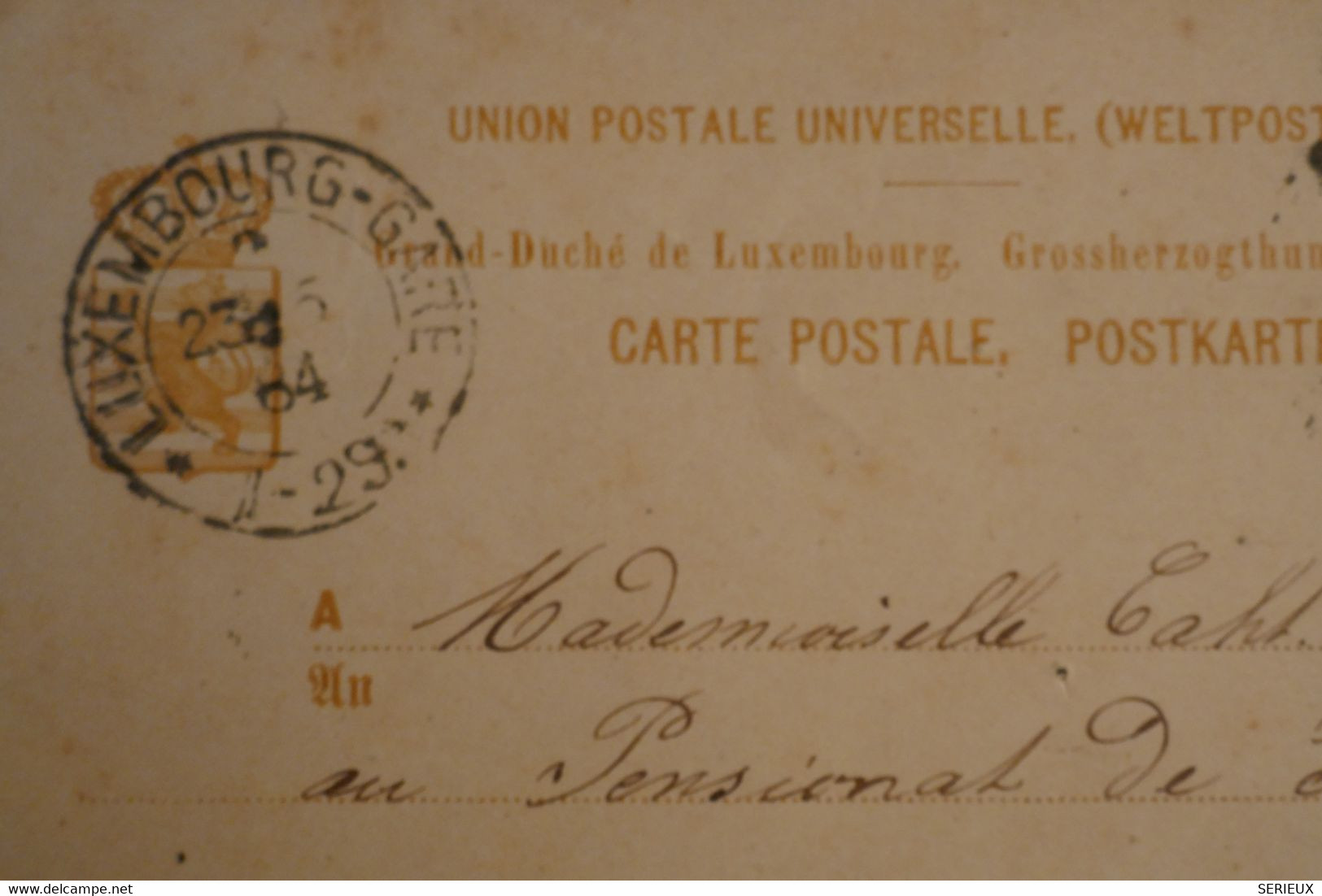 AF8 LUXEMBOURG BELLE CARTE   1884 FERROVIAIRE CACHETS POUR RUSKOF  +++ AFFRANCH INTERESSANT - Franking Machines (EMA)