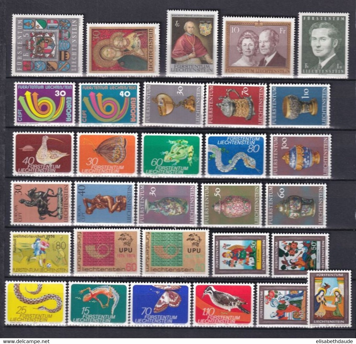 LIECHTENSTEIN - ANNEE COMPLETE 1973 + 1974 ** MNH - COTE YVERT 2012 = 50 EUR. - Années Complètes