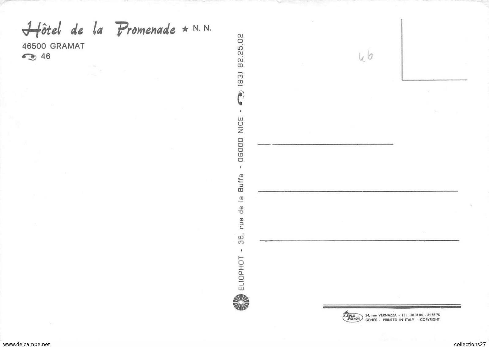 46-BRAMAT- HÔTEL DE LA PROMENADE MULTIVUES - Gramat