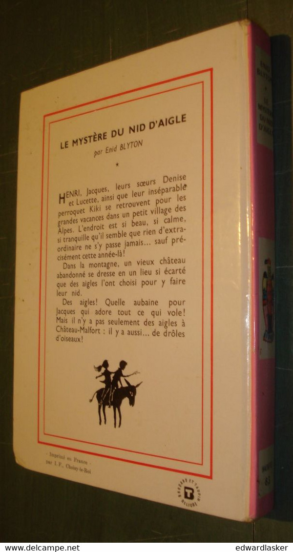 BIBLIOTHEQUE ROSE 83 : Le Mystère Du Nid D'aigle /Enid Blyton - EO 1961 [1] - Biblioteca Rosa