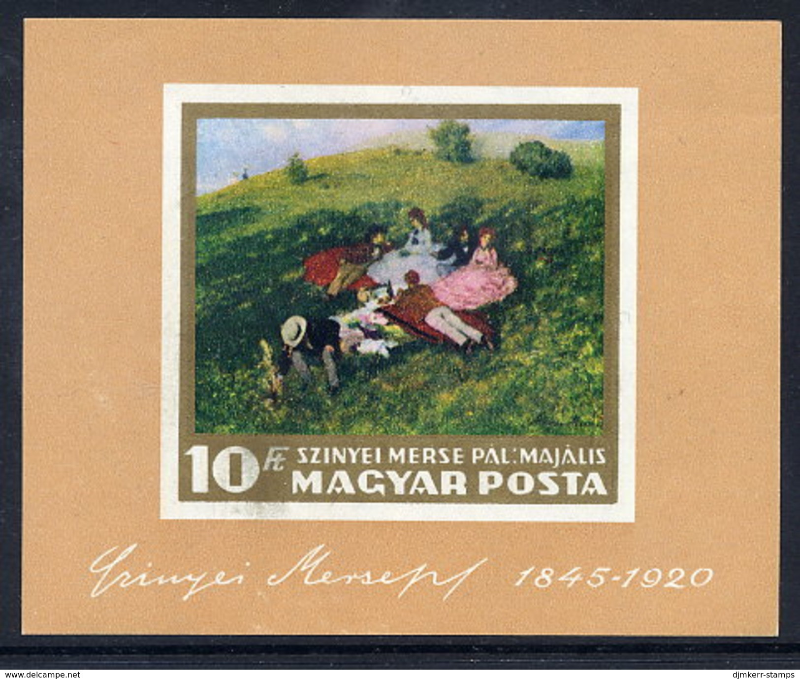 HUNGARY 1966 National Gallery Painting Imperforate Block MNH / **.  Michel Block 56B - Hojas Bloque