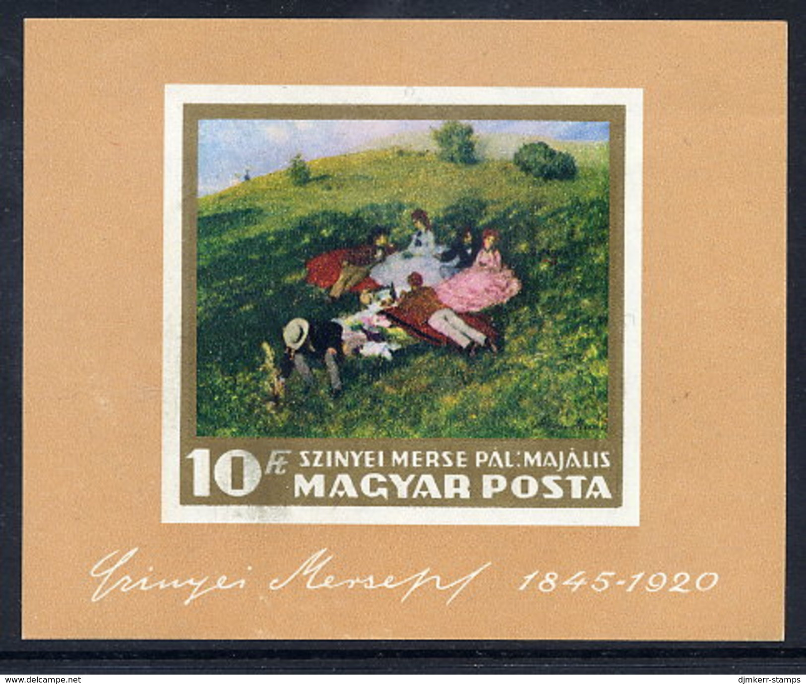 HUNGARY 1966 National Gallery Painting Imperforate Block MNH / **.  Michel Block 56B - Blocks & Sheetlets