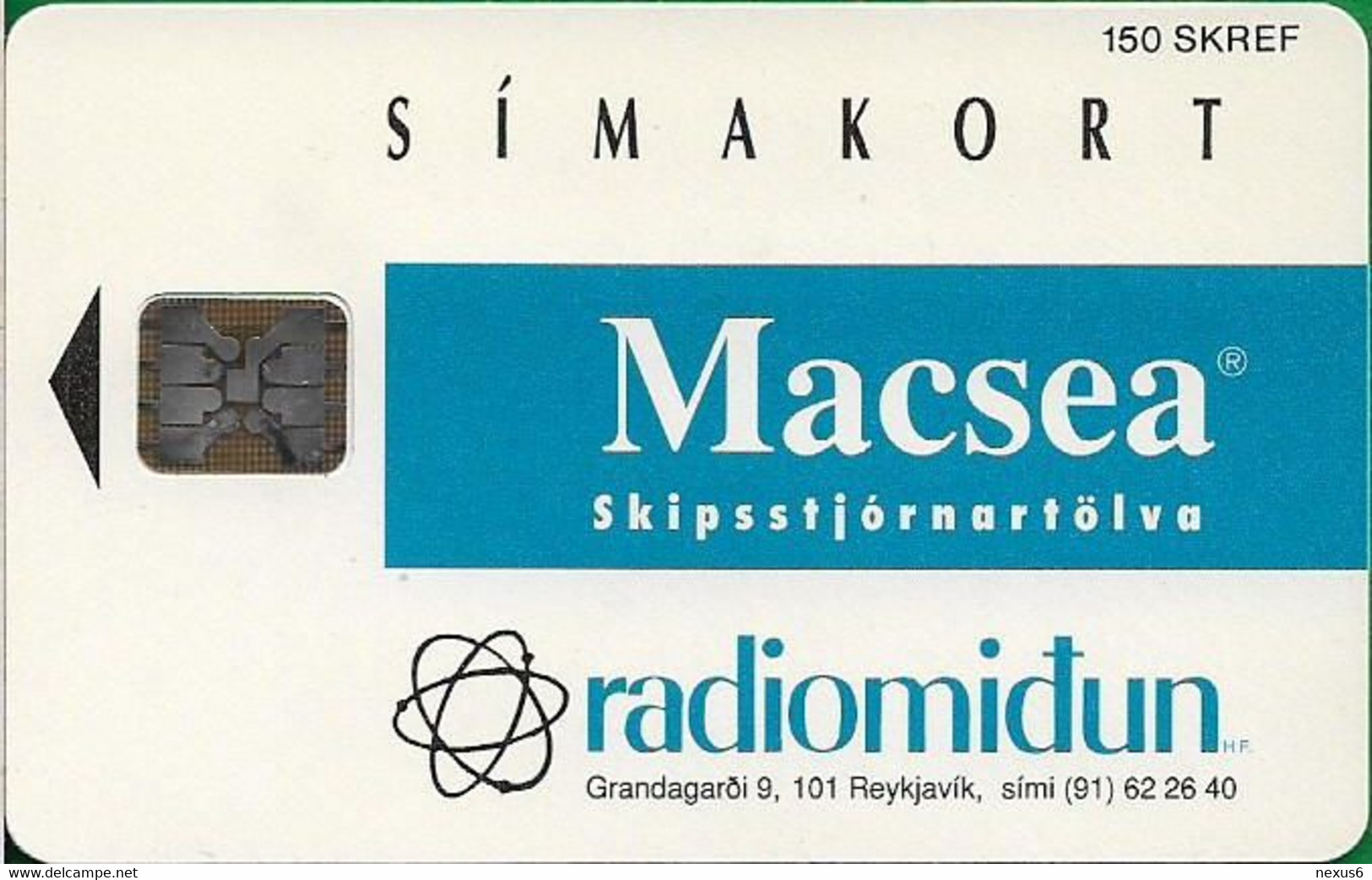 Iceland - Radomidun (Chip) - Coca Cola Alltaf, Macsea, SC5, 1994, 150U, 3.000ex, Mint - Islanda