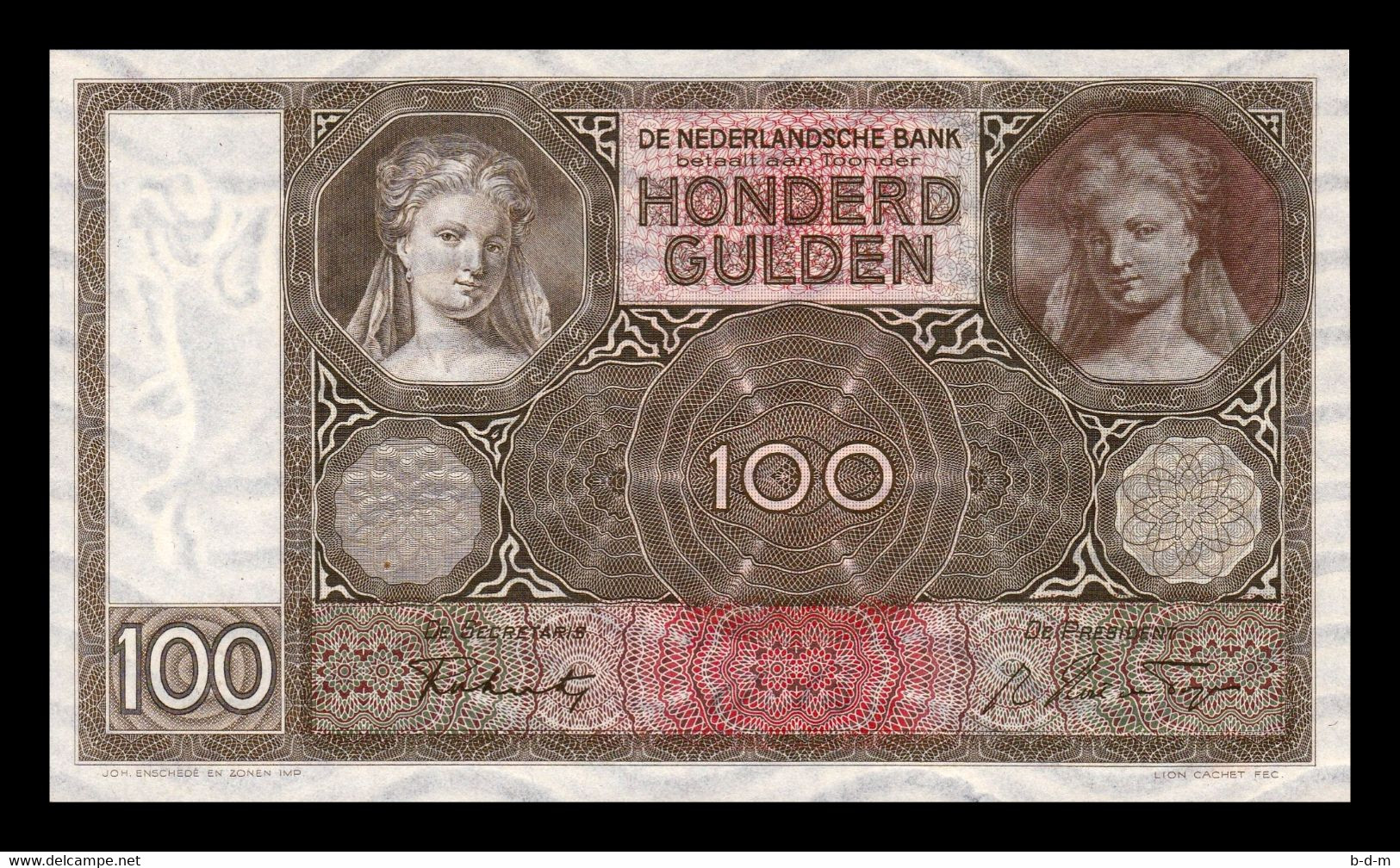 Holanda Netherlands 100 Gulden 15.03.1944 Pick 51c SC UNC - 100 Florín Holandés (gulden)