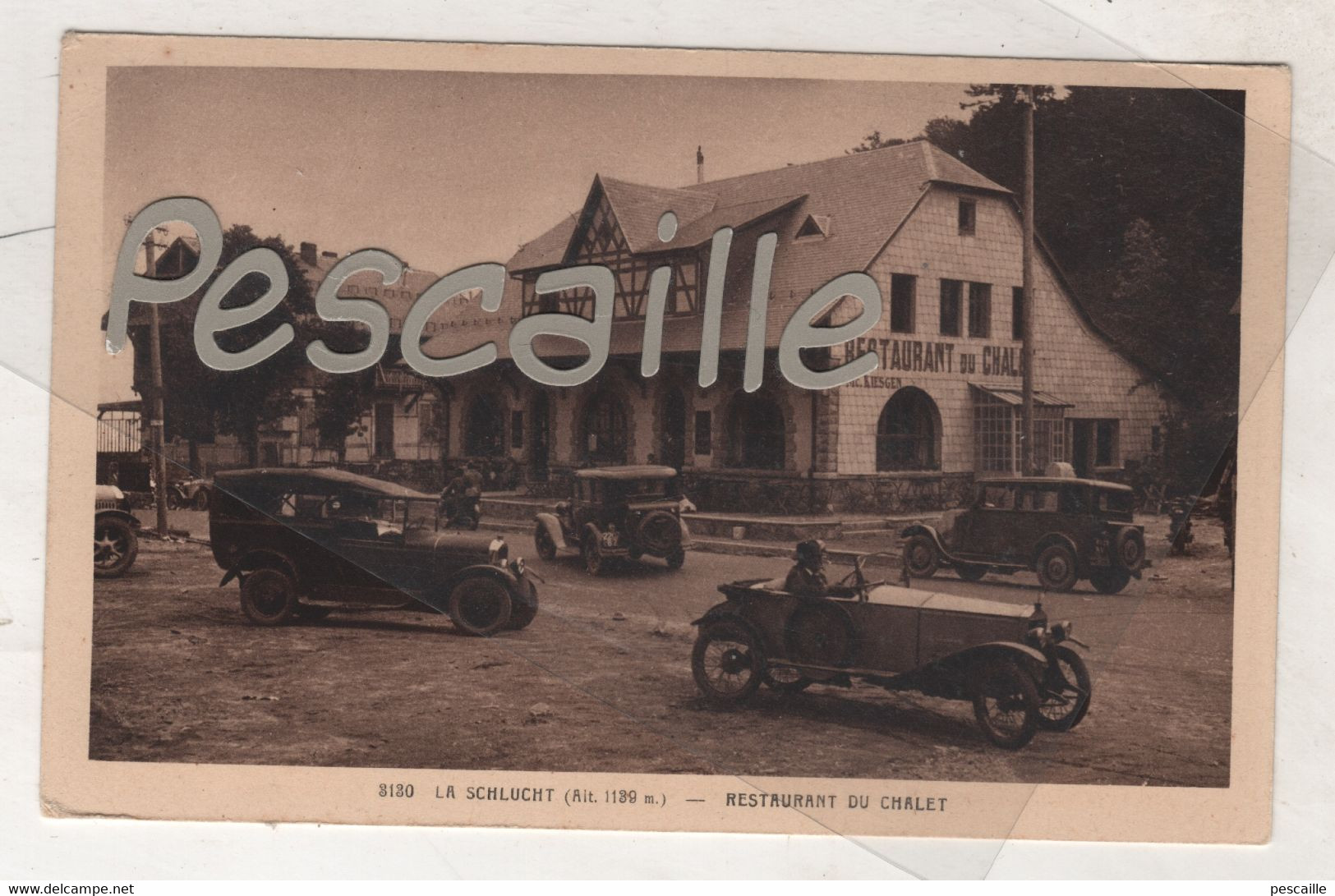 88 VOSGES  CP LA SCHLUCHT - RESTAURANT DU CHALET - BELLES AUTOMOBILES ANCIENNES A IDENTIFIER - KIESGEN FREUDENREICH 3130 - Otros & Sin Clasificación