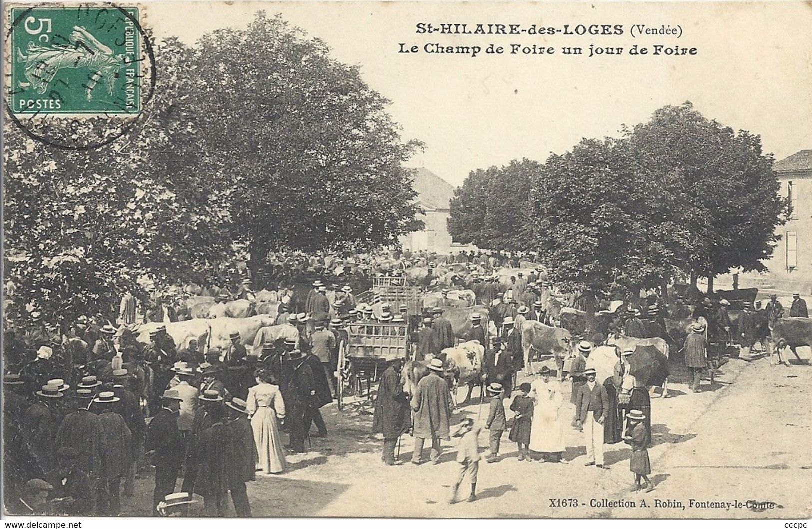 CPA Saint-Hilaire-des-Loges Le Champ De Foire Un Jour De Foire - Saint Hilaire Des Loges