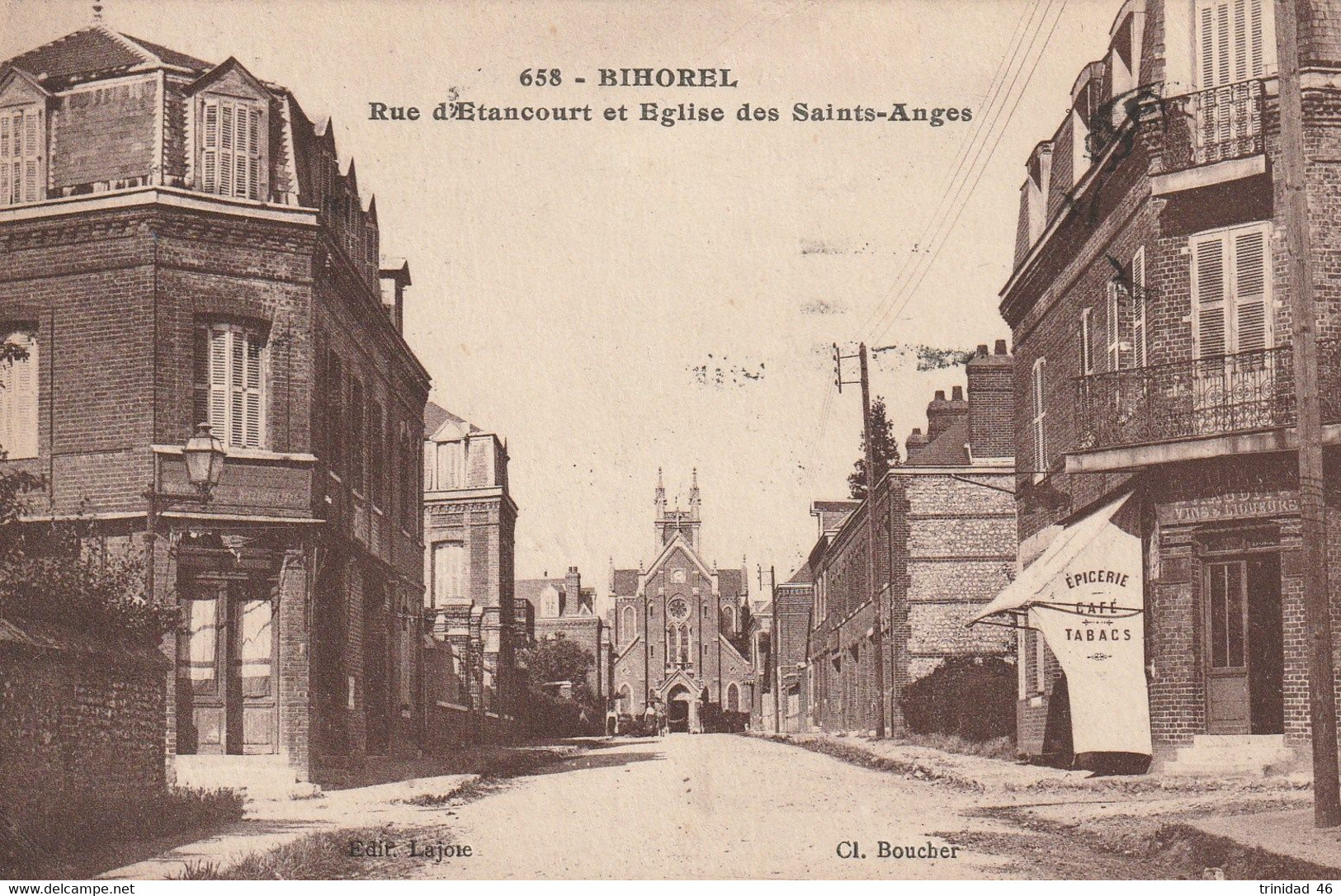 BIHOREL LES ROUEN 76 ( LA RUE D'ETANCOURT ET EGLISE DES SAINTS-ANGES ) - Bihorel