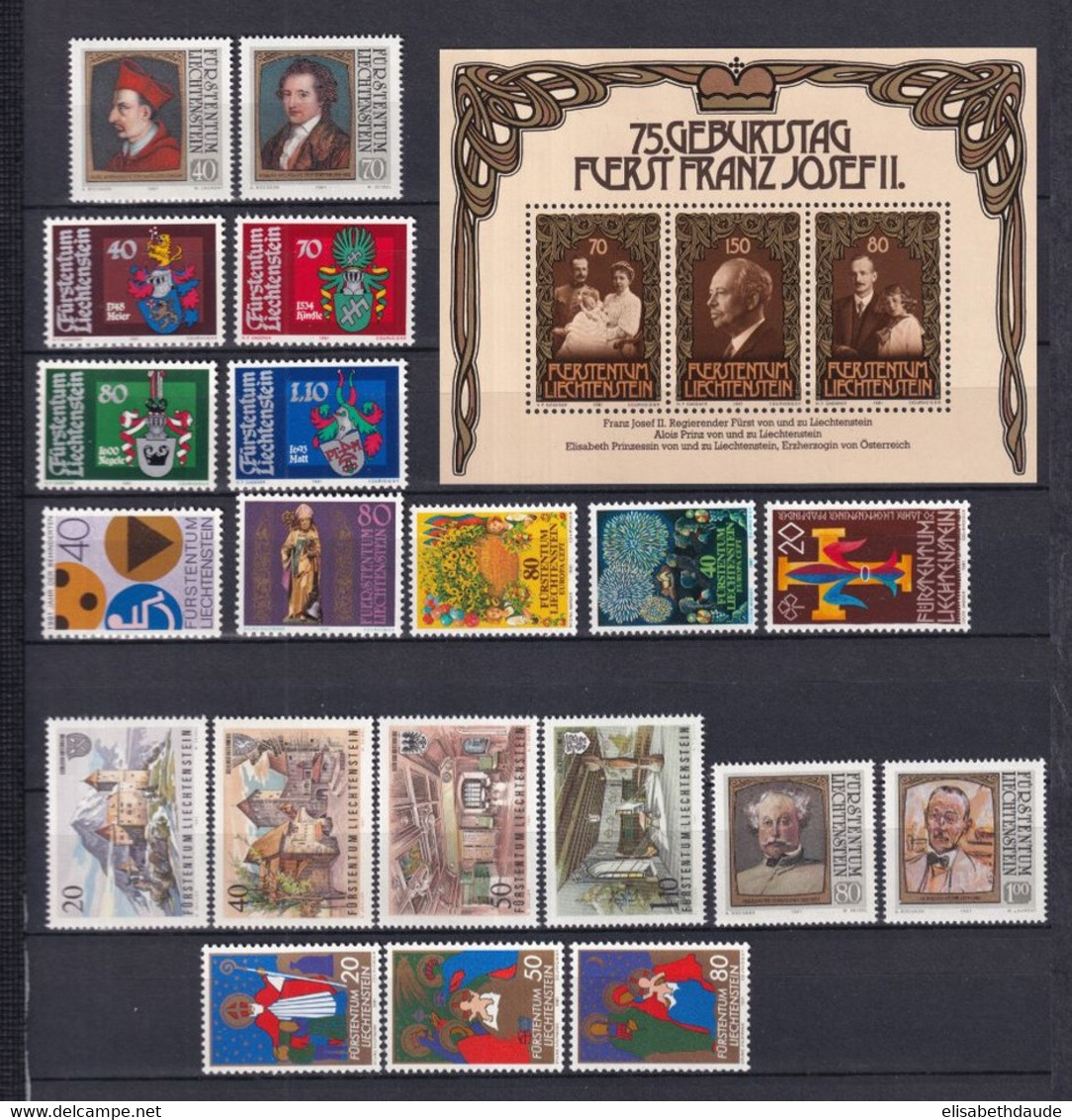 LIECHTENSTEIN - ANNEE COMPLETE 1981 ** MNH - COTE YVERT 2012 = 29.25 EUR. - Annate Complete