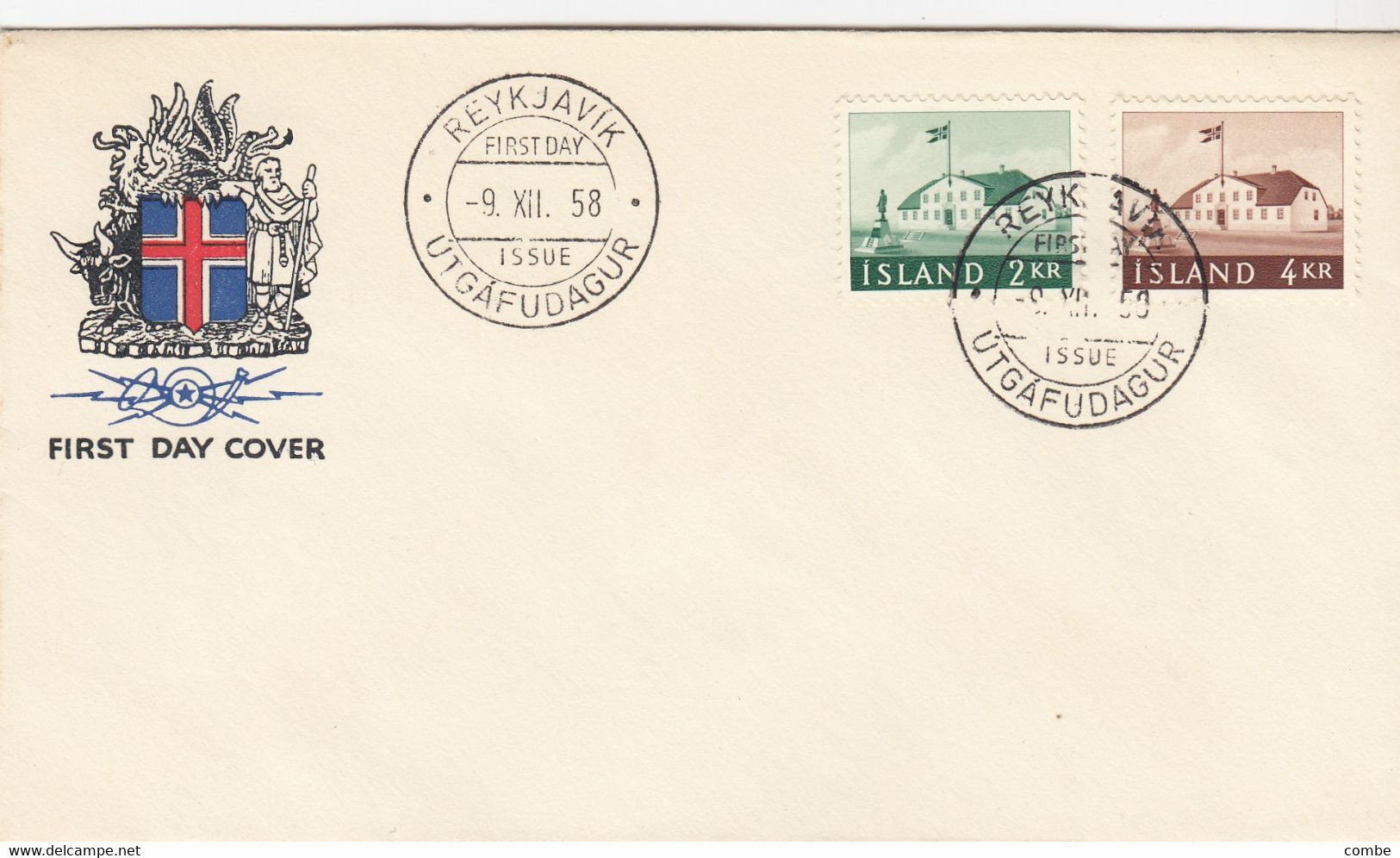 LETTRE. ISLANDE. FDC. 9 12 58 - Lettres & Documents