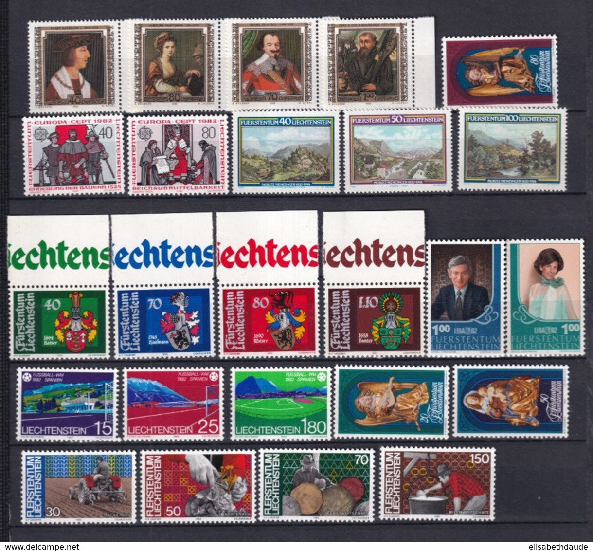 LIECHTENSTEIN - ANNEE COMPLETE 1982 ** MNH - COTE YVERT 2012 = 29.1 EUR. - Années Complètes