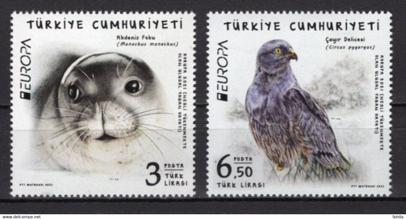 2021 TURKEY EUROPA ENDANGERED NATIONAL WILDLIFE MNH ** - Nuovi