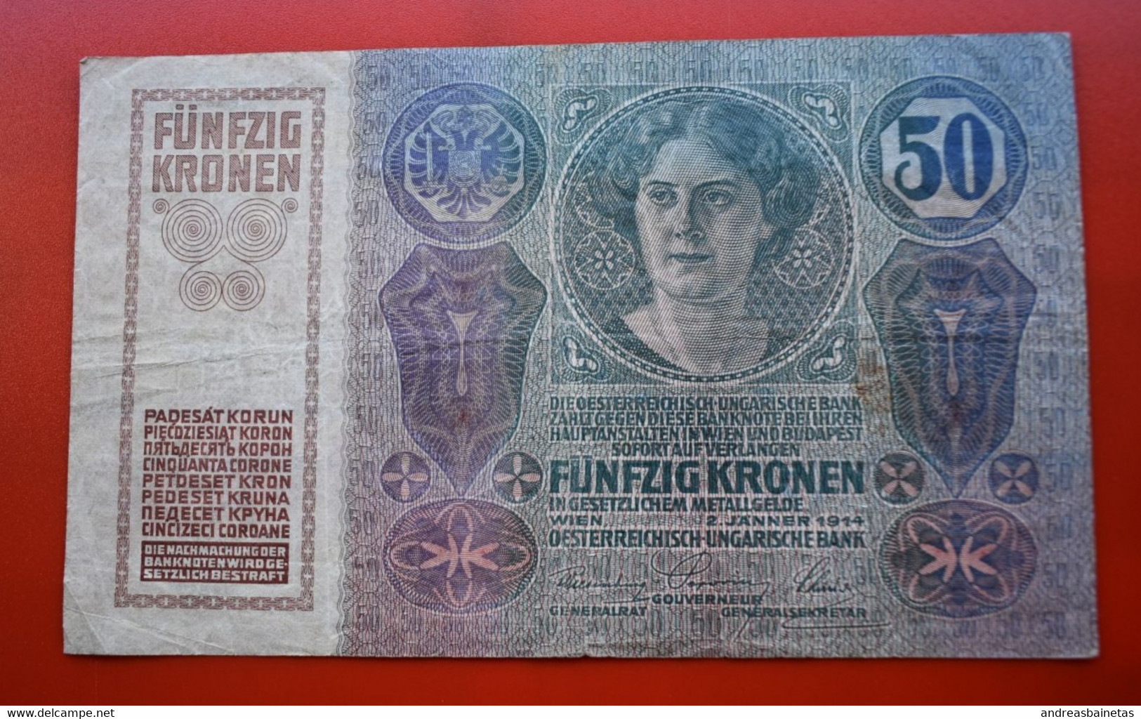 AUSTRIA Banknotes  Hungary 50 Korona 1914  F/VF - Oesterreich