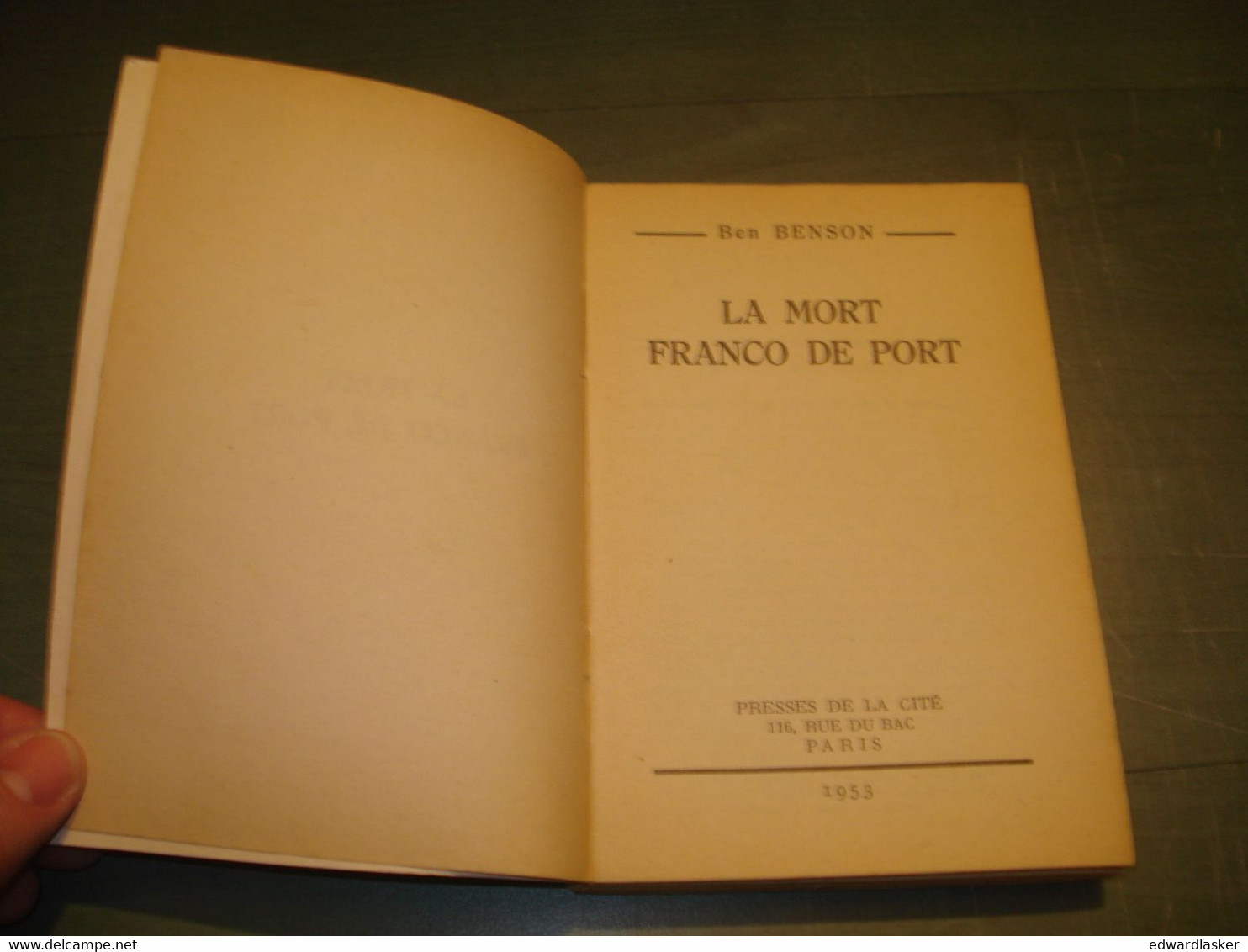 Un MYSTERE N°111 : La MORT Franco De Port /Ben BENSON - Janvier 1953 [1] - Presses De La Cité