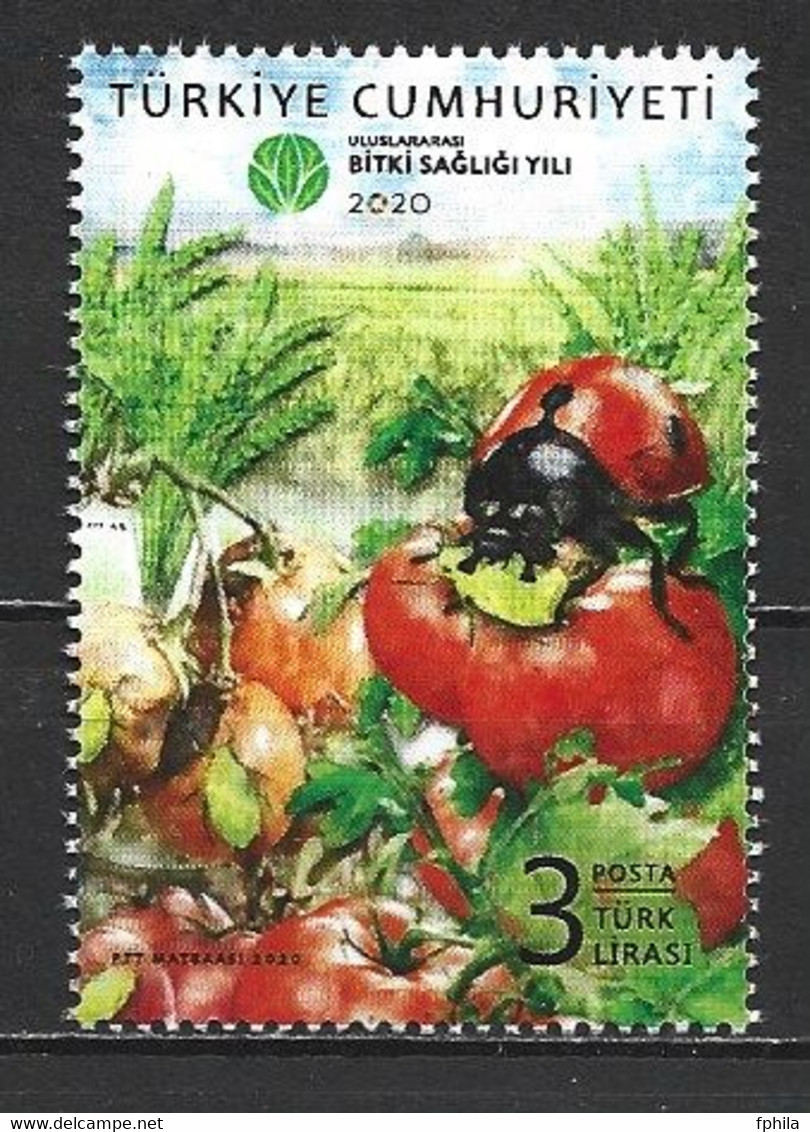 2020 TURKEY INTERNATIONAL YEAR OF PLANT HEALTH LADYBUG MNH ** - Unused Stamps