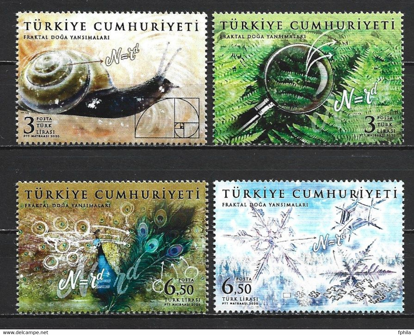 2020 TURKEY FRACTAL IMAGES OF NATURE MNH ** - Unused Stamps