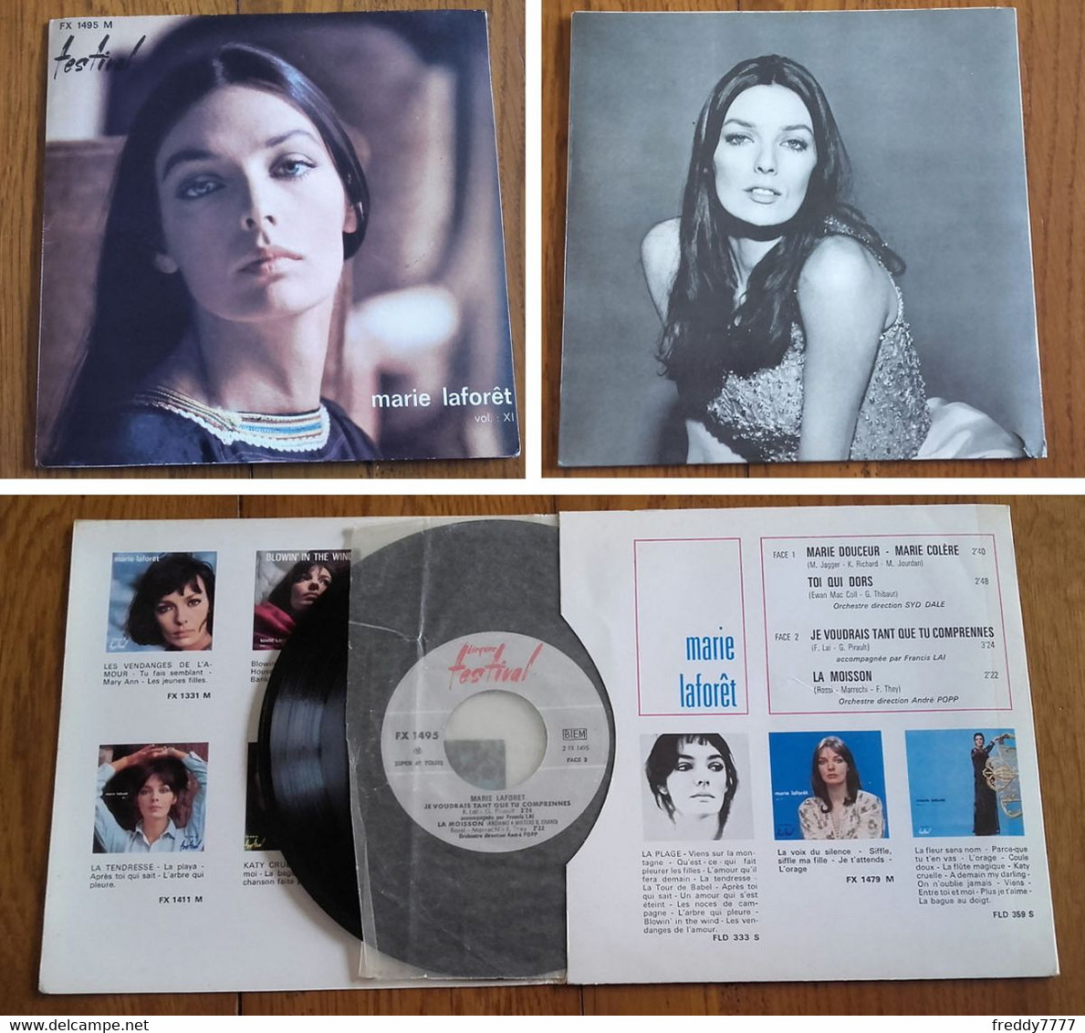 RARE French EP 45t RPM BIEM (7") MARIE LAFORET (The Rolling Stones, Gatefold P/s, 1966) - Ediciones De Colección