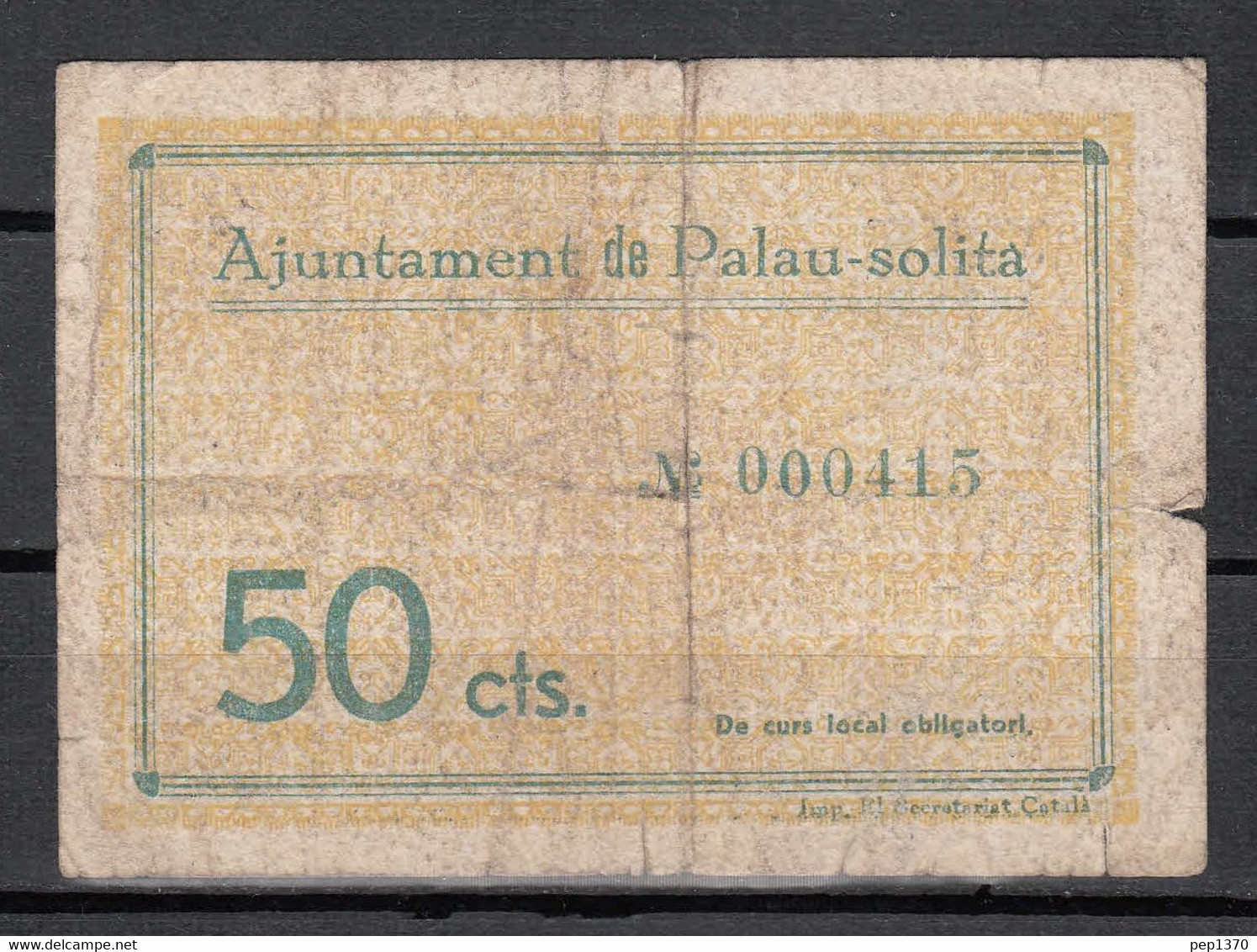 BILLETE DE PALAU SOLITÀ DE 50 CENTIMOS DE 1937 - Otros & Sin Clasificación