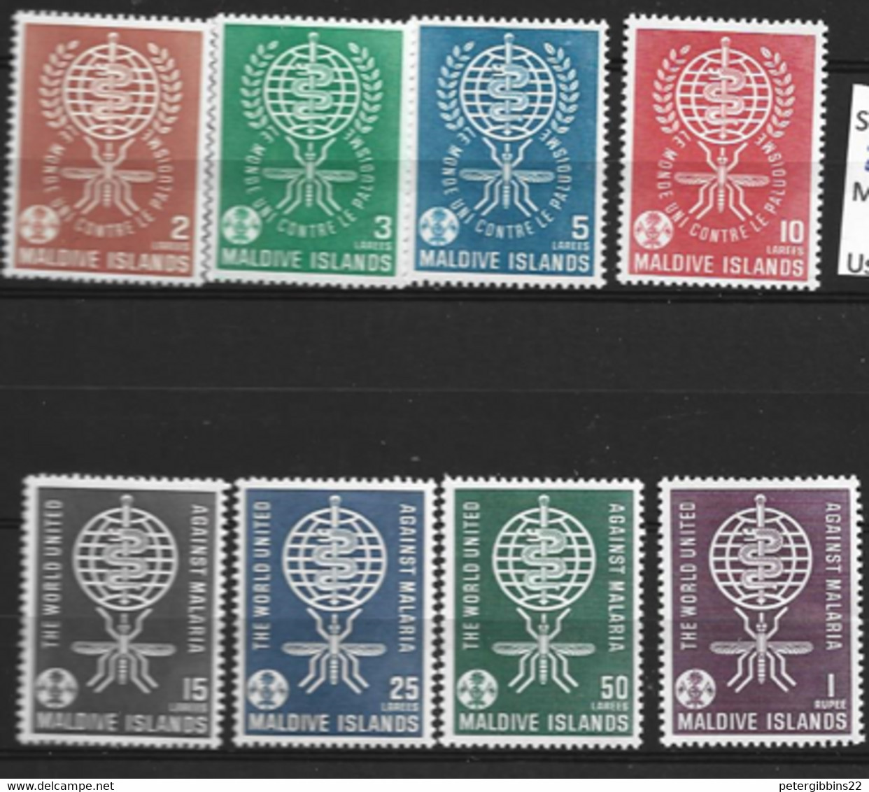 Maldives   1962   SG 88-95  Malaria     Unmounted Mint - Maldive (...-1965)