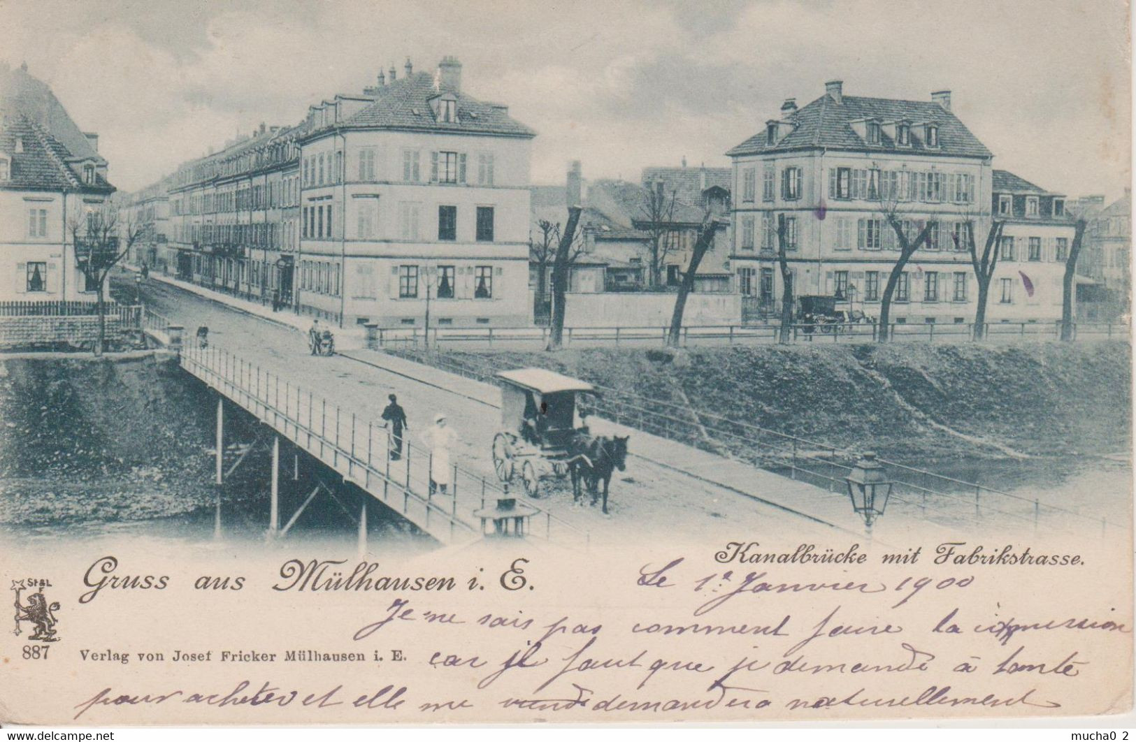 68 - MULHOUSE - KANALBRÛCKE MIT FABRIKSTRASSE - Mulhouse