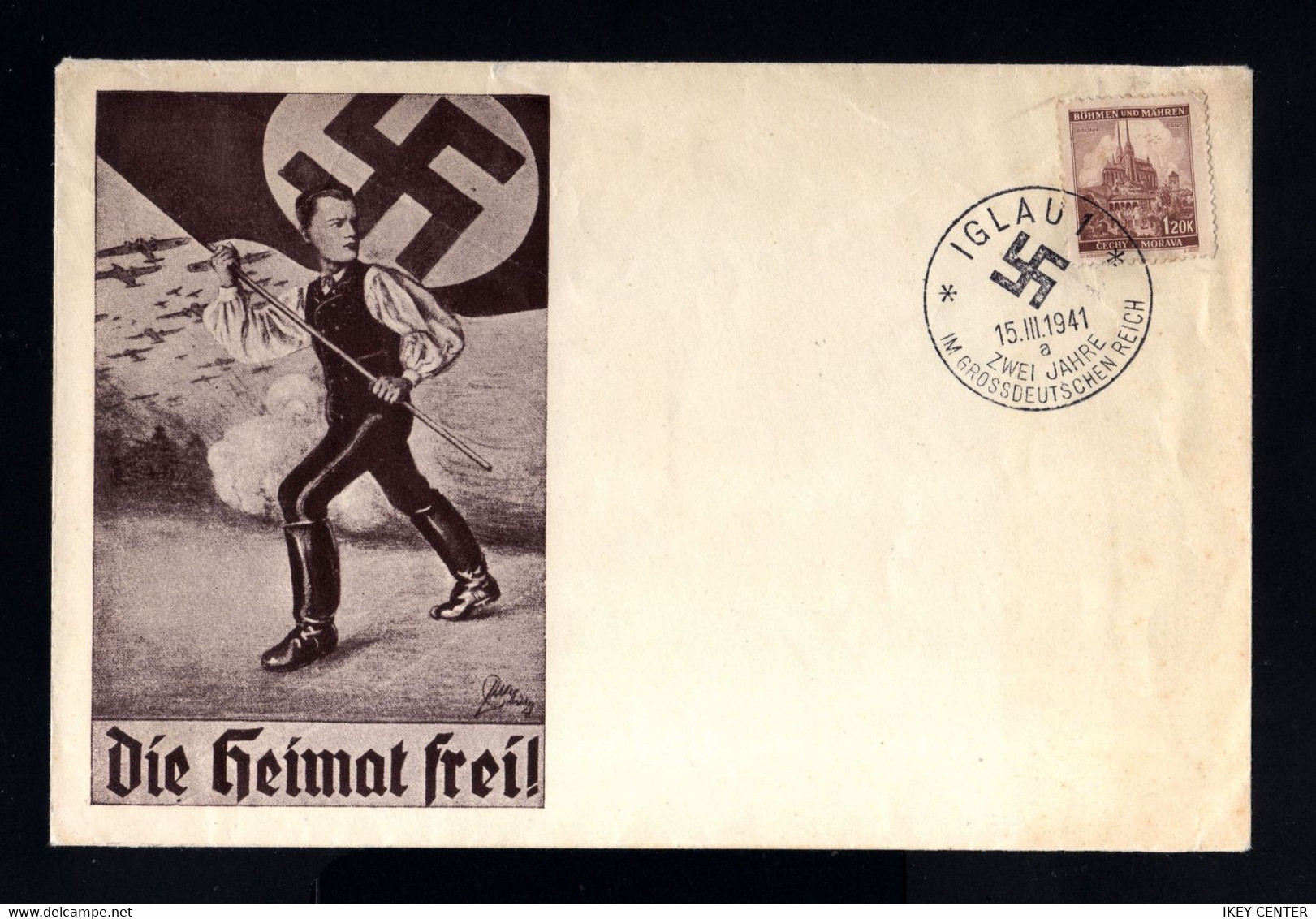 S3090-GERMAN EMPIRE-Third Reich.BOHEMIA Occupation.MILITARY COVER Iglau.1941.WWII.DEUTSCHES REICH.Enveloppe.BRIEF. - Covers & Documents