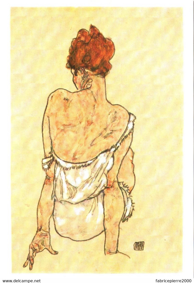 CPM - Femme Assise De Dos 1917 Par Egon SCHIELE TBE Woman Sitting Viewed From Behind - Schiele