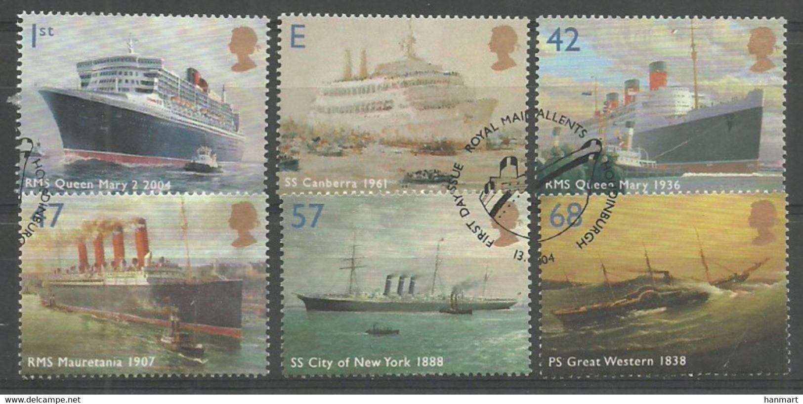 United Kingdom Of Great Britain & Northern Ireland 2004 Mi 2210-2215 Cancelled  (SZE3 GBR2210-2215) - Barche