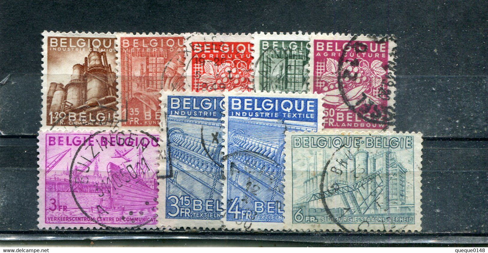 Belgique 1948-49 Yt 762-765 767-771 Exportations - 1948 Export