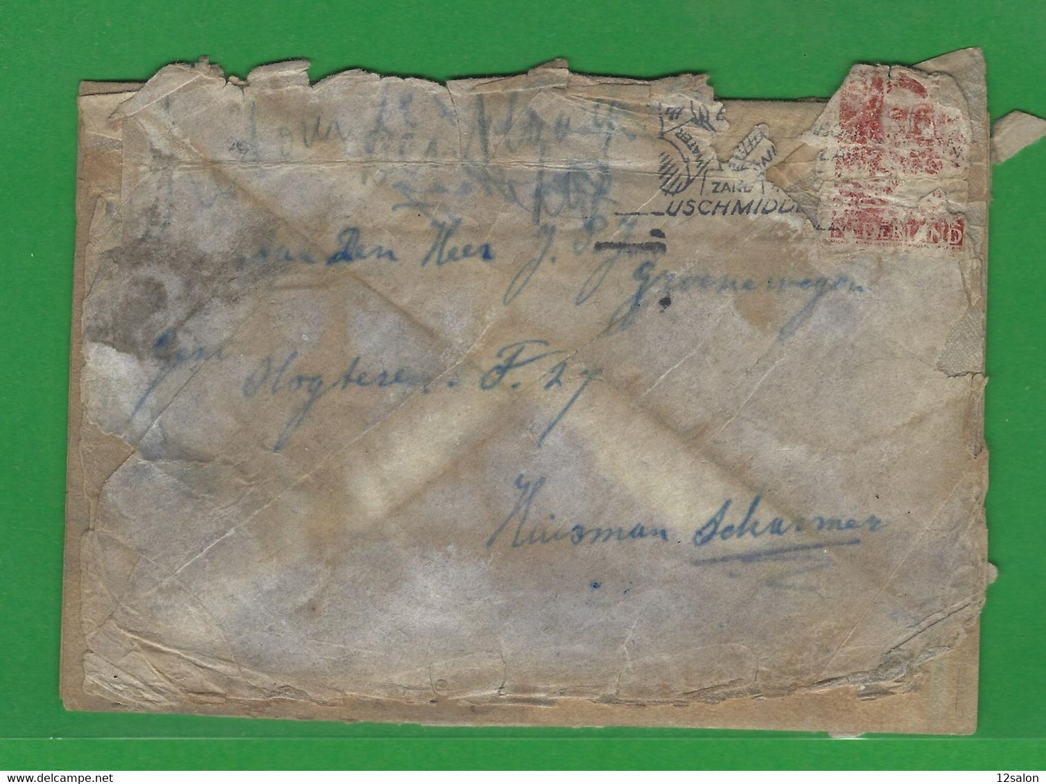 WRECK NAUFRAGE SS GRONINGEN IV 8 JANVIER 1945 SUR LETTRE DES PAYS BAS - Postal History