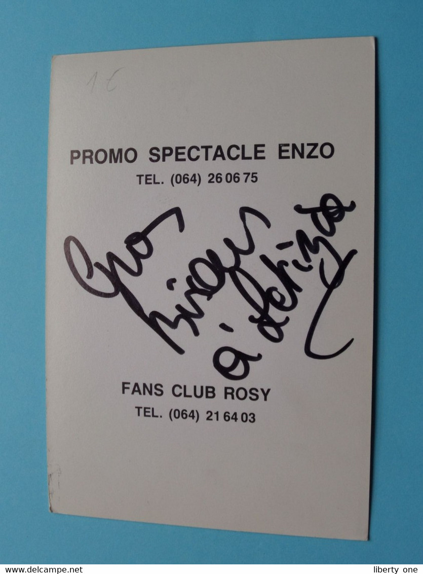 ROSY Fans Club - Promo Spectacle Enzo ( Gehandtekend ) > ( Voir / Zie Photo ) ! - Singers & Musicians