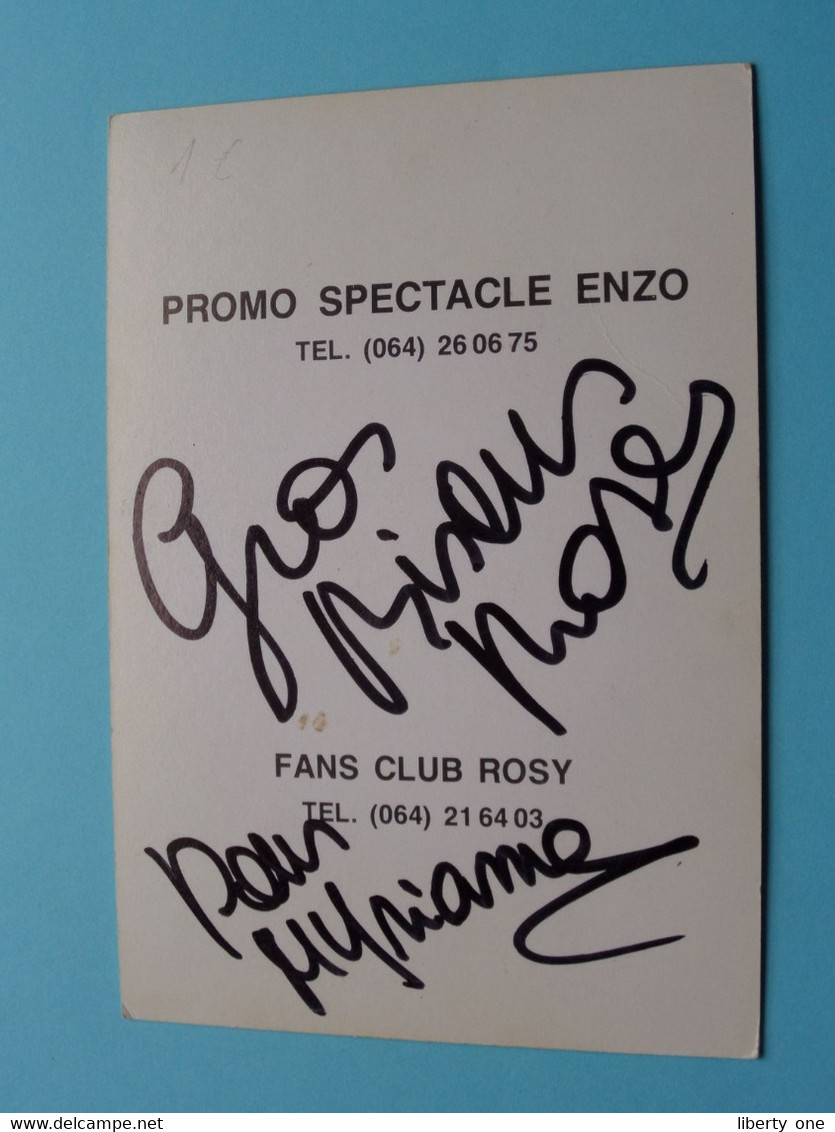 ROSY Fans Club - Promo Spectacle Enzo ( Gehandtekend ) > ( Voir / Zie Photo ) ! - Singers & Musicians