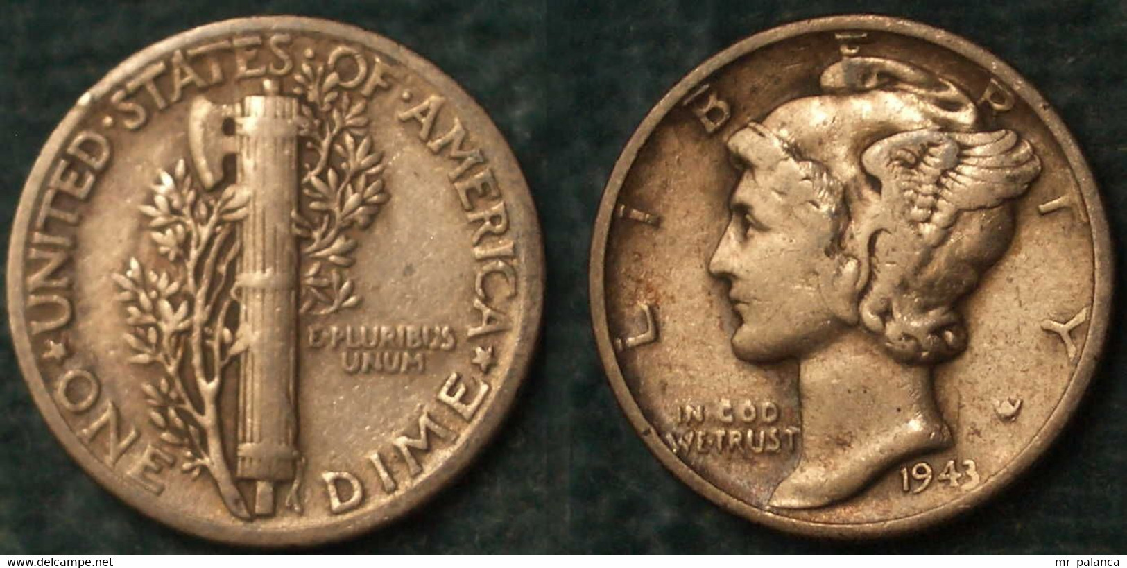 M_p> Stati Uniti One Dime ( Un Decimo ) 1943 In Argento 900/ooo - 1916-1945: Mercury