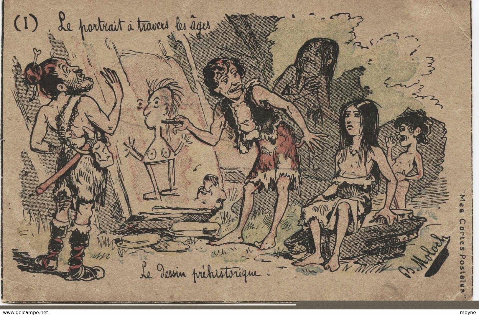 2996 - Par L'Illustrateur  B. MOLOCH - LE DESSIN PREHISTORIQUE     Humour - Moloch