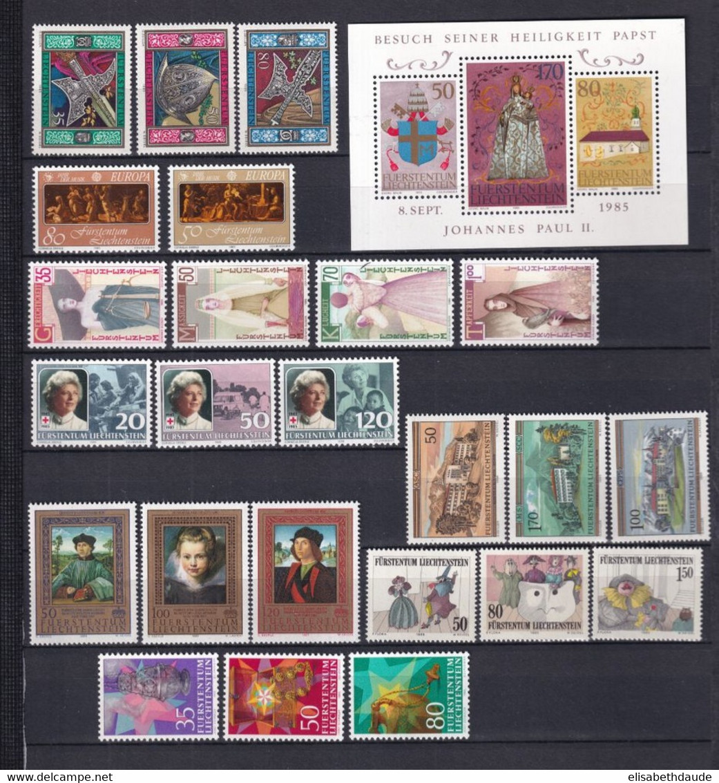 LIECHTENSTEIN - ANNEE COMPLETE 1985 ** MNH - COTE YVERT 2012 = 36.75 EUR. - Volledige Jaargang