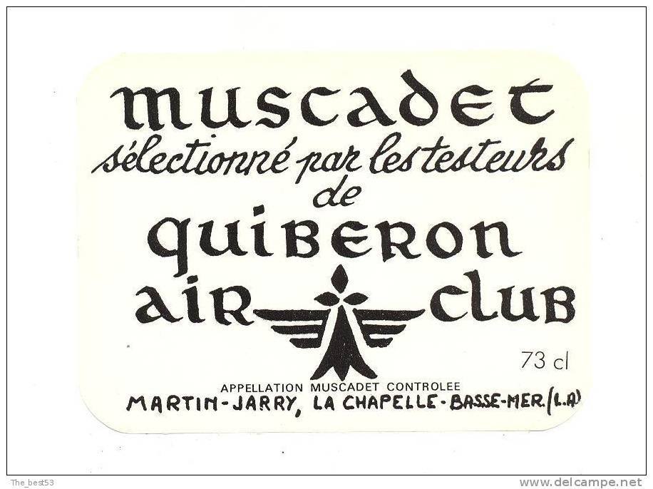 Etiquette De Vin Muscadet -  Cuvée   Air Club De Quiberon  -  Martin Jarry à La Chapelle Basse Mer (44) - Aeroplani