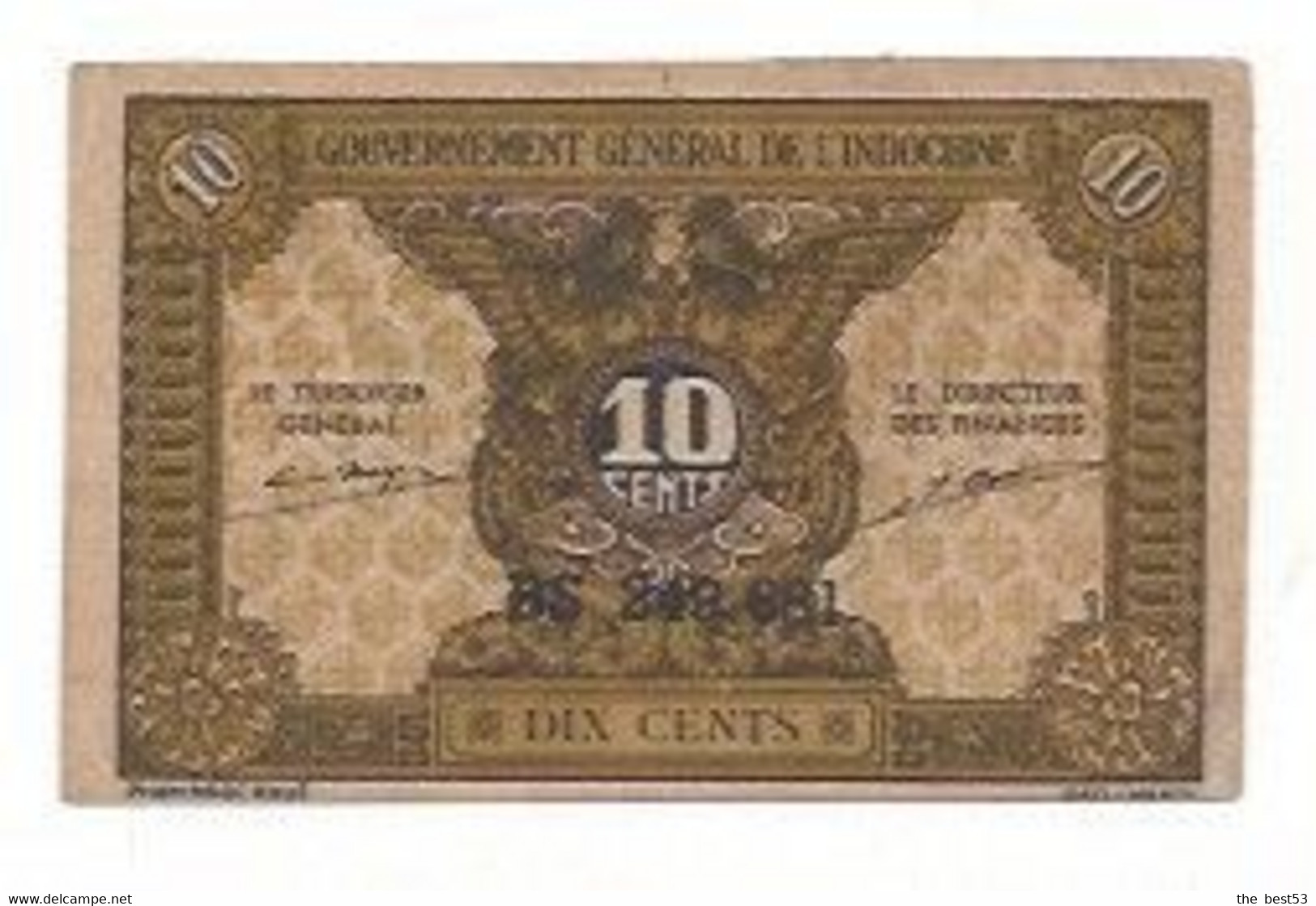 Banque De L' Indochine   -    10 Cents Gouvernement Général - Indochine