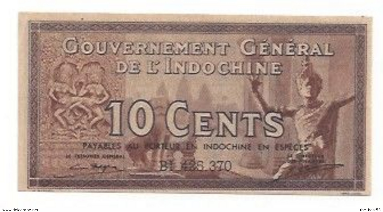 Banque De L' Indochine   -    10 Cents Gouvernement Général - Indochina