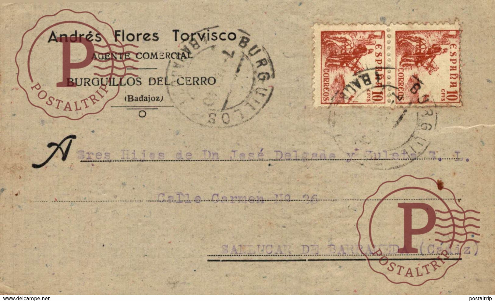 ANDRES FLORES TORVISCO BURGUILLOS DEL CERRO  1940 - Badajoz