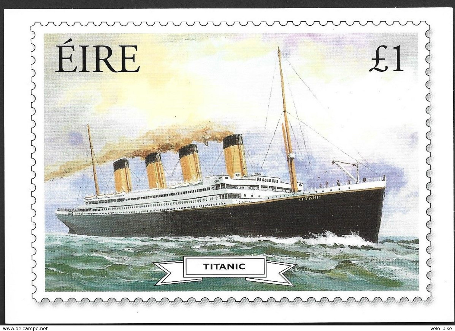 Eire Ireland Postal Stationery Postage Paid Cork 2005 Titanic Ocean Liner Ferry Boat  Priotaire Airmail - Interi Postali