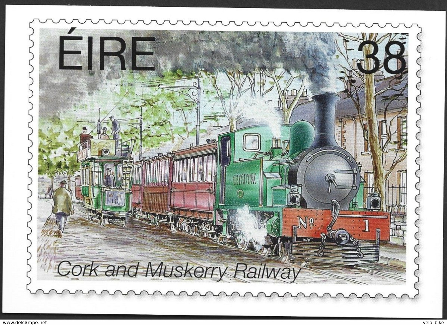 Eire Ireland Postal Stationery Postage Paid Cork 2005 Railway Locomotive   Priotaire Airmail  Uniform Trees Priotaire - Postal Stationery