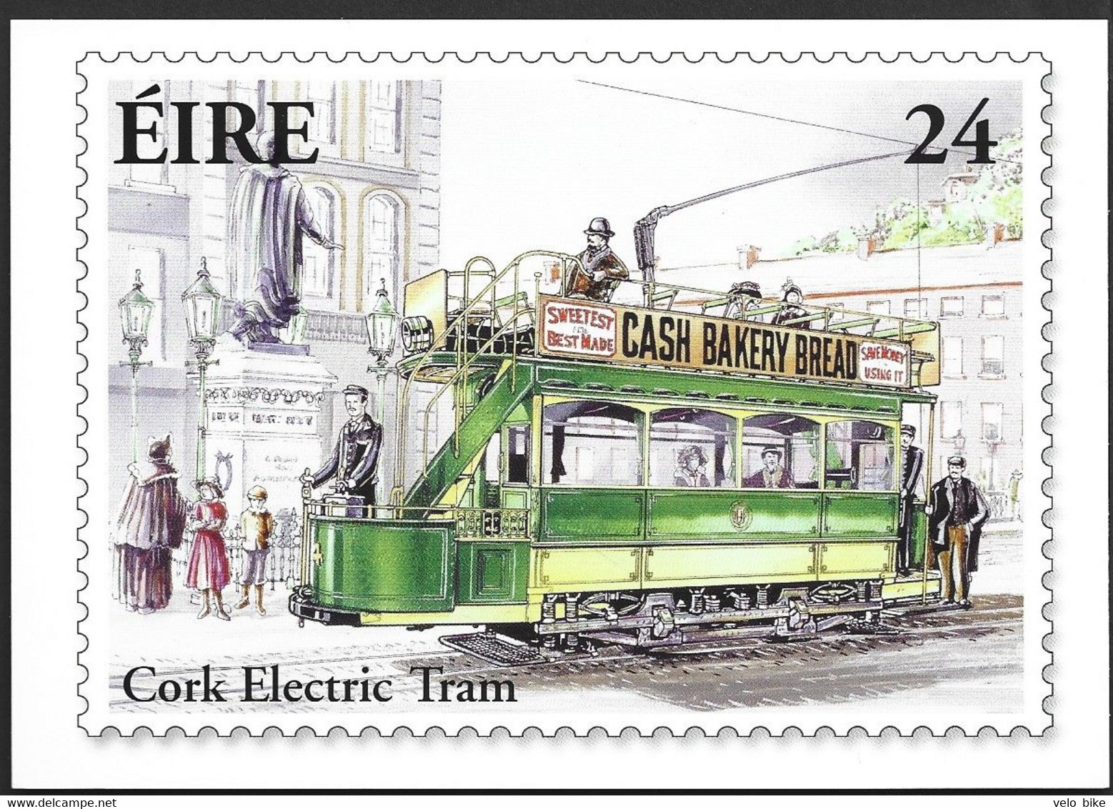 Eire Ireland Postal Stationery Postage Paid Cork 2005 Electric Tram   Priotaire Airmail Bakery Bread Uniform Statue Art - Entiers Postaux