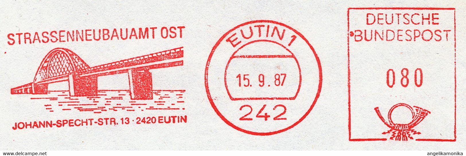 Freistempel Kleiner Ausschnitt 0932 Brücke Eutin Fehmarnsund - Macchine Per Obliterare (EMA)