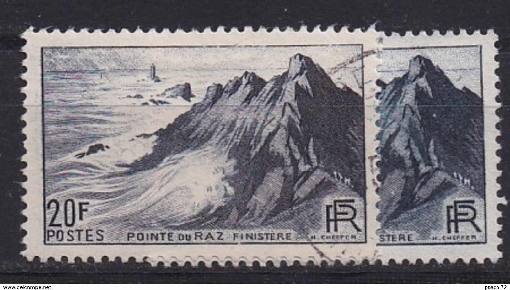 1946 Variété Sur Y&T N° 764 Exemplaire Normal Bleu Noir + Exemplaire Bleu Foncé Oblitérés - Usados